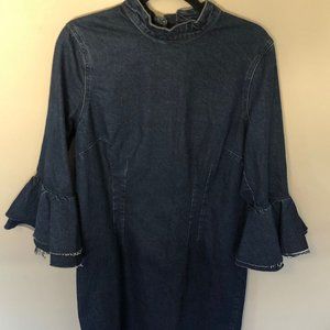Denim bell sleeve dress
